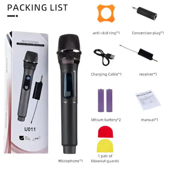 U011 UHF Professional Wireless Microphone With Receiver Handheld Microphone